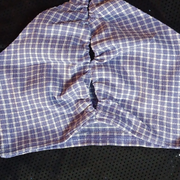 Dolls Kill × Bailey Rose Violet Purple & White Gingham Halter Crop Top (M) 🪻 - Picture 4 of 13